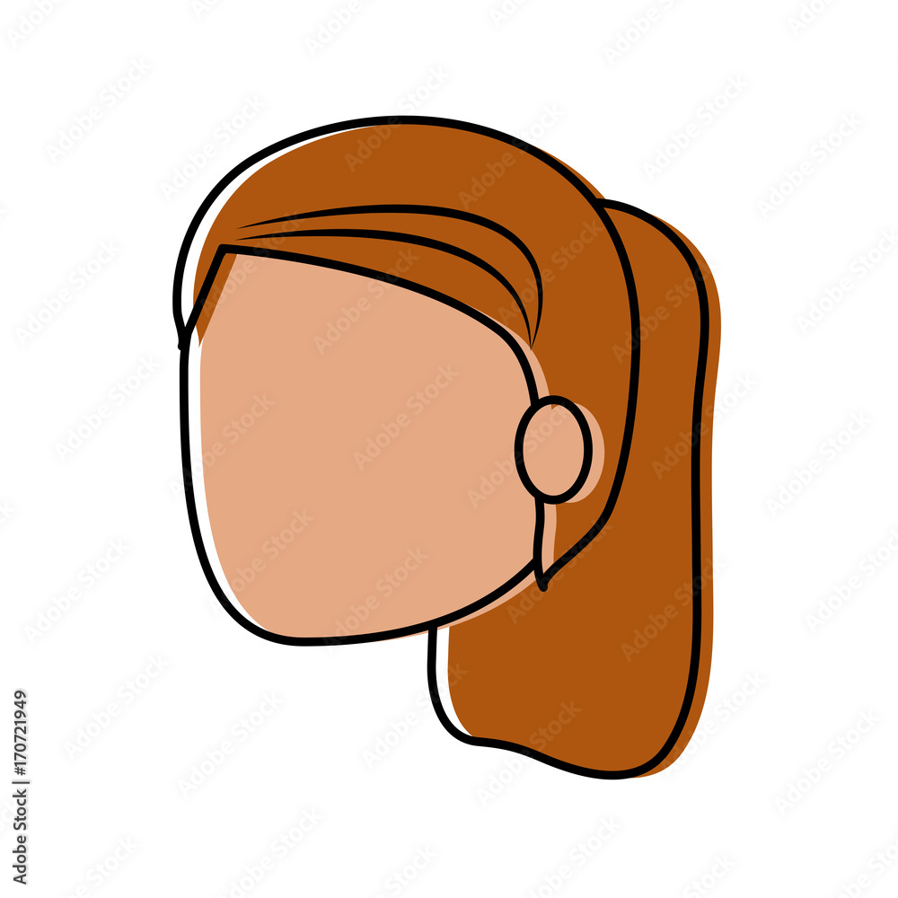 Obraz premium woman avatar head icon image vector illustration design