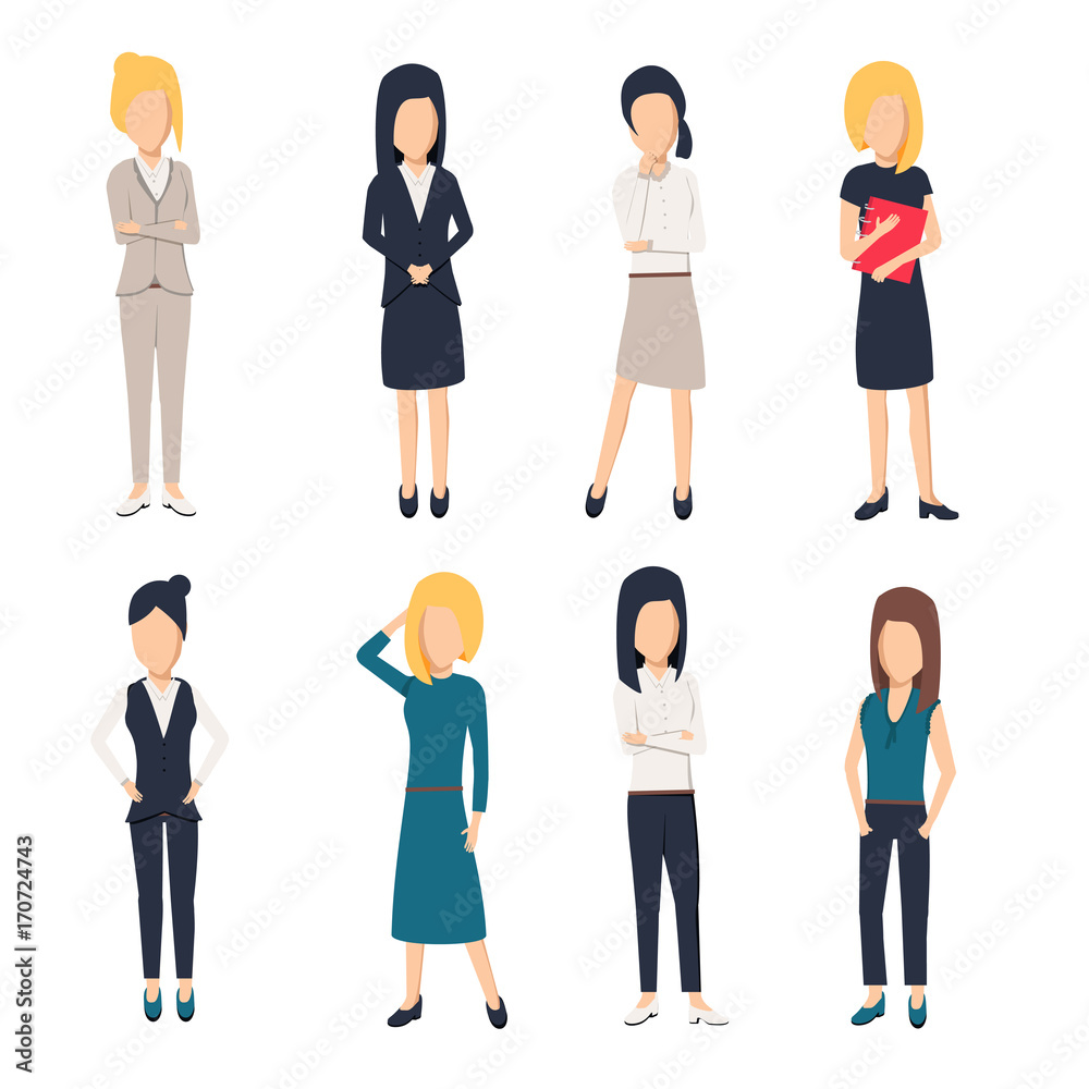 Women in office clothes. Beautiful woman in business clothes. Businesswomen picture,