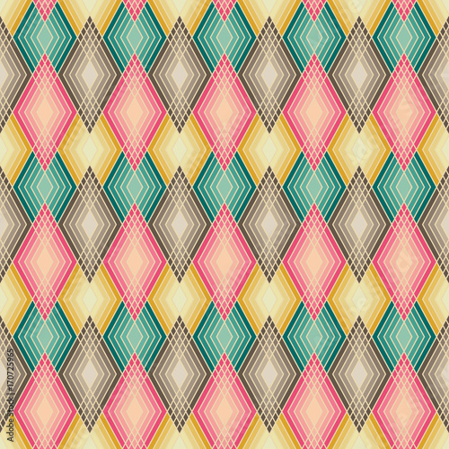 Diamond Outline Pattern in Muted Colors