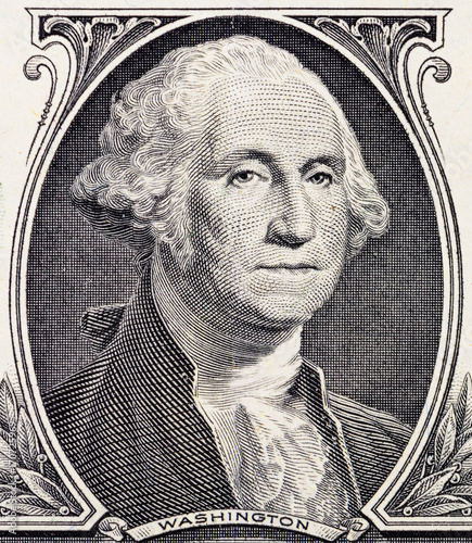 Valokuva Close-up of George Washington portrait on one dollar bill