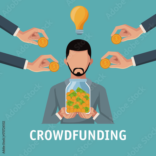 Crowfunding and business icon vector illustration graphic design