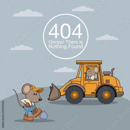 error 404 with funny mouses cartoon icon vector illustration graphic design