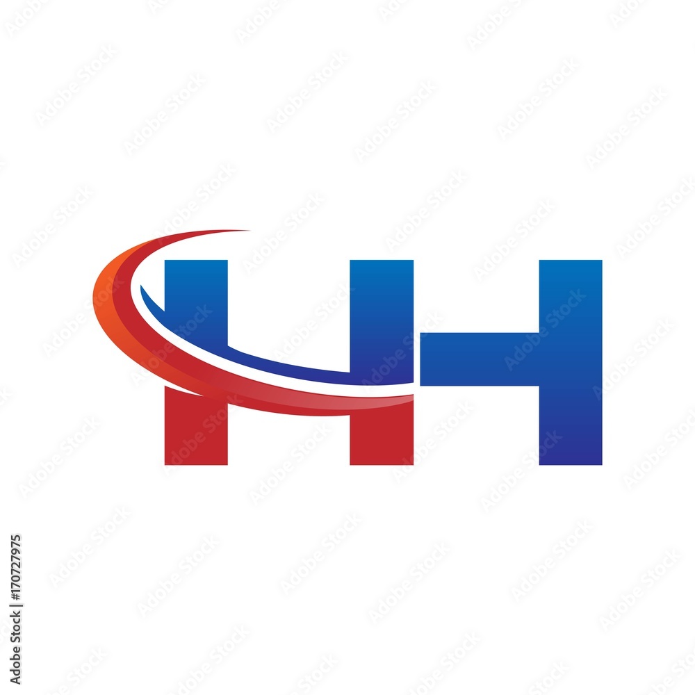 modern vector initial letters logo swoosh hh red blue modern vector initial letters logo swoosh hh red blue