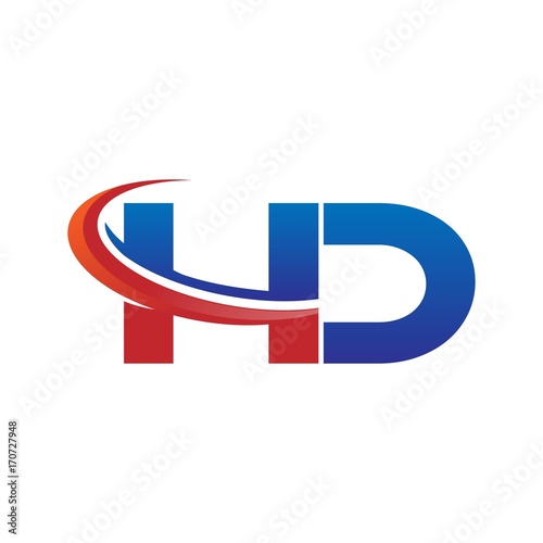 modern vector initial letters logo swoosh hd red blue