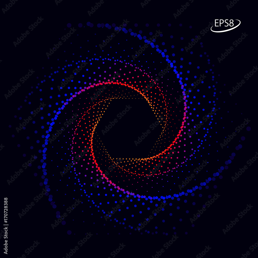 Hexagonal Frame Design of Spiral Dots. Modern Vector illustration without Transparency.