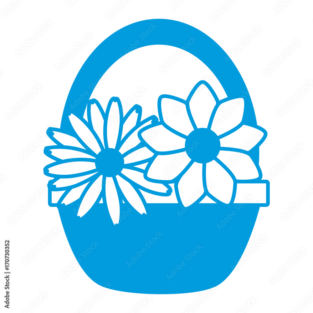 Flowers in basket icon vector illustration graphic design Flowers in basket icon vector illustration graphic design