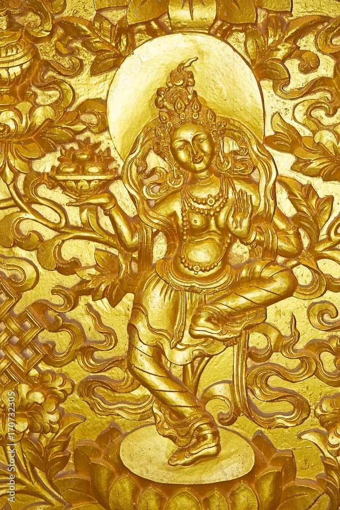 Obraz premium Dancer at the Buddha Dordenma, Thimphu, Bhutan