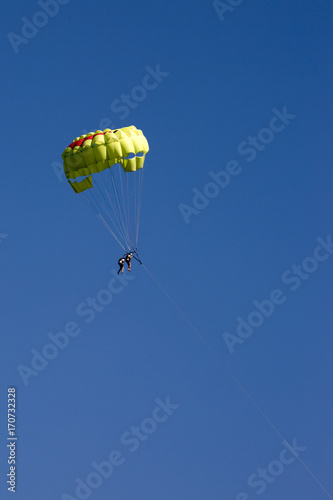 Parasailing. Flight on a special parachute above the water.