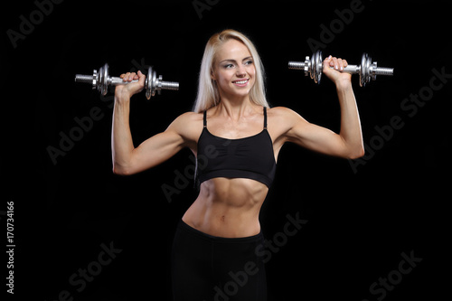 fitness girl liftings weights