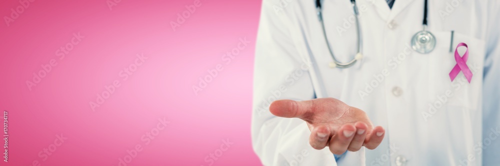 Composite image of midsection of doctor gesturing