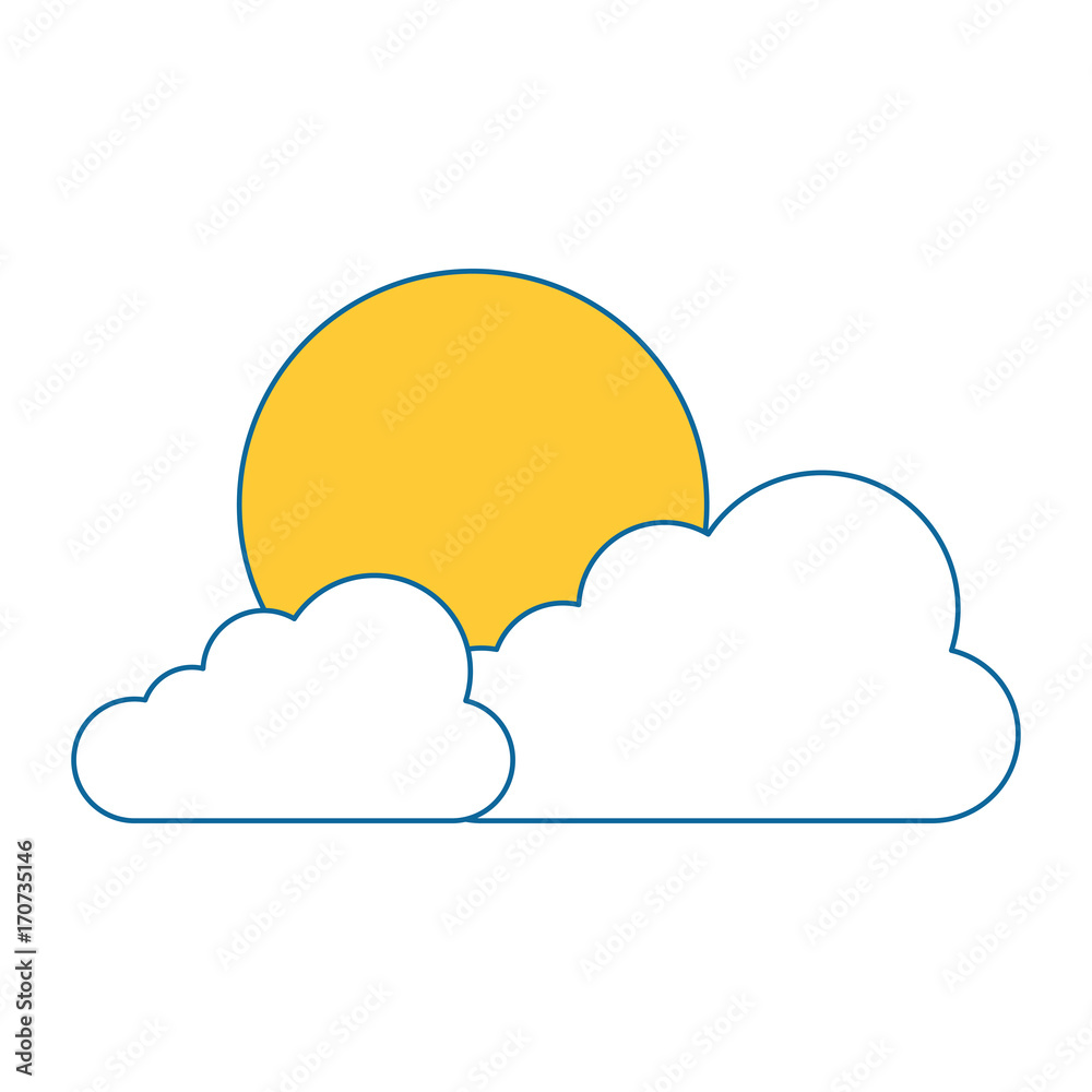 cloud sky with sun vector illustration design cloud sky with sun vector illustration design