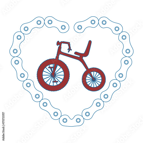 cute tricycle with heart vector illustration design