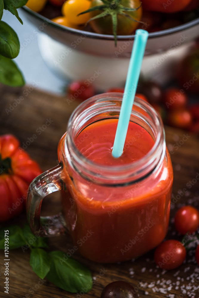 Homemade fresh and healthy tomato juice Homemade fresh and healthy tomato juice
