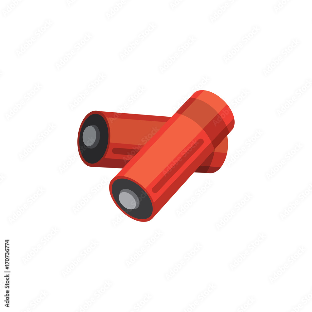 Vector illustration of isolated cylinder batteries Vector illustration of isolated cylinder batteries