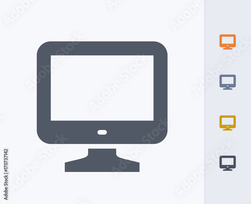 Computer Monitor - Carbon Icons. A professional, pixel-perfect icon designed on a 32x32 pixel grid and redesigned on a 16x16 pixel grid for very small sizes.