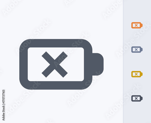 Empty Battery - Carbon Icons. A professional, pixel-perfect icon designed on a 32x32 pixel grid and redesigned on a 16x16 pixel grid for very small sizes.