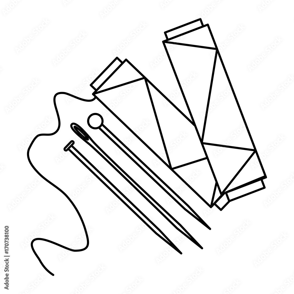 sewing thread tubes with needles and pins vector illustration design sewing thread tubes with needles and pins vector illustration design
