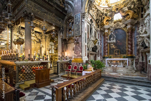 Interior of the Basilica della Santissima Annunziata in Florence, Tuscany, Italy photo