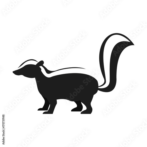 Skunk animal cartoon icon vector illustration graphic design