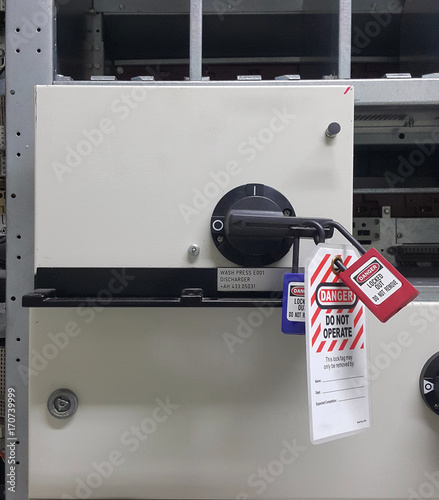 electrical part and accessories in the  control cabinet , control and power distributor,lockout ,tagout
