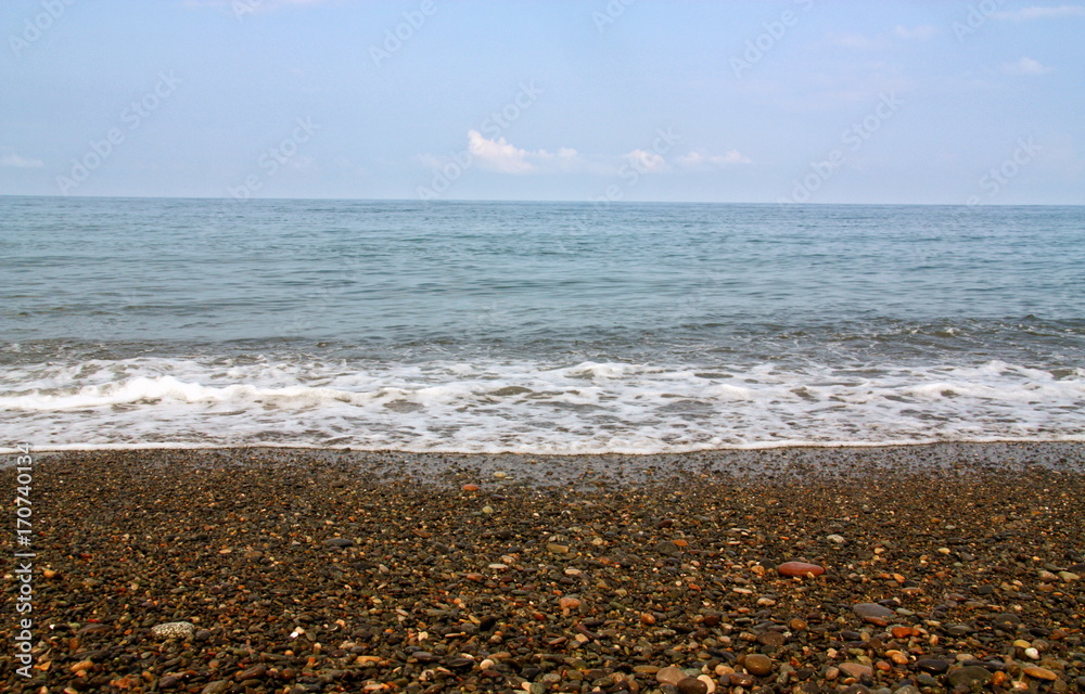 Sea coast in the evening