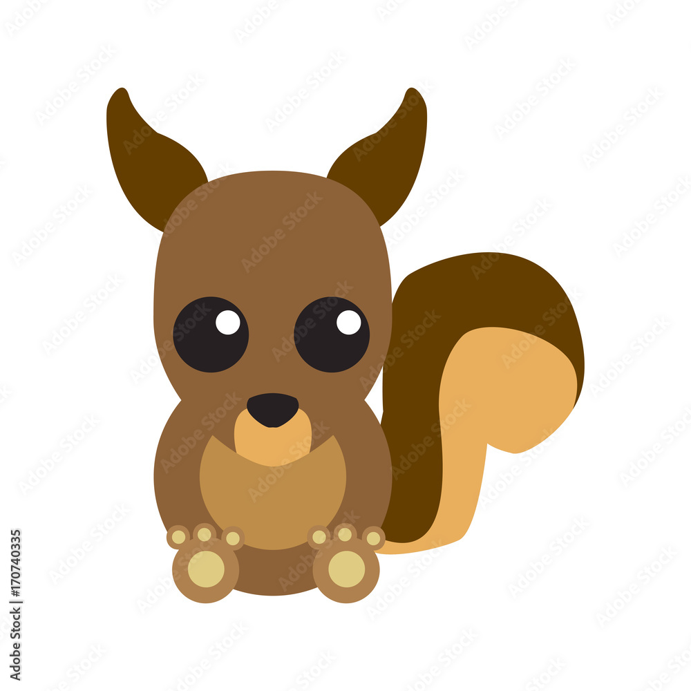 Fototapeta premium Squirrel animal cartoon icon vector illustration graphic design