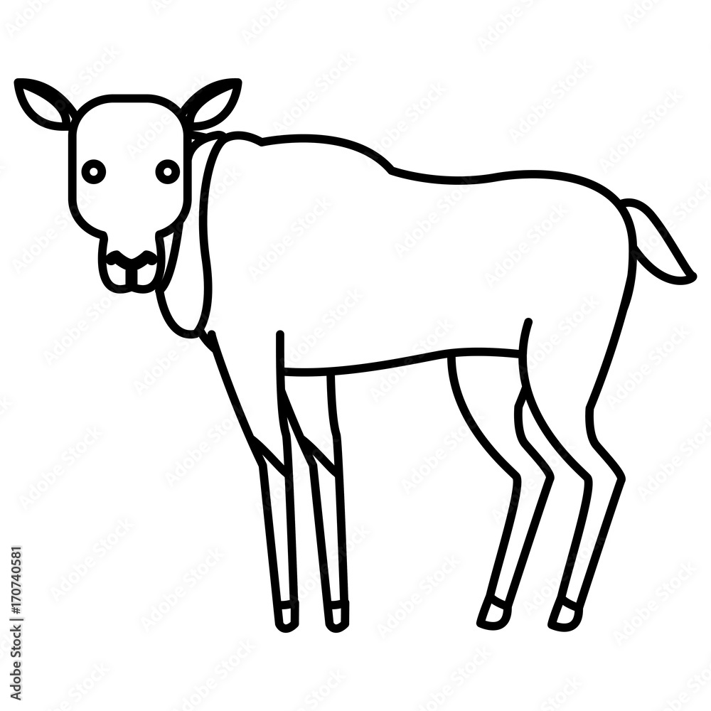 Obraz premium Deer animal cartoon icon vector illustration graphic design