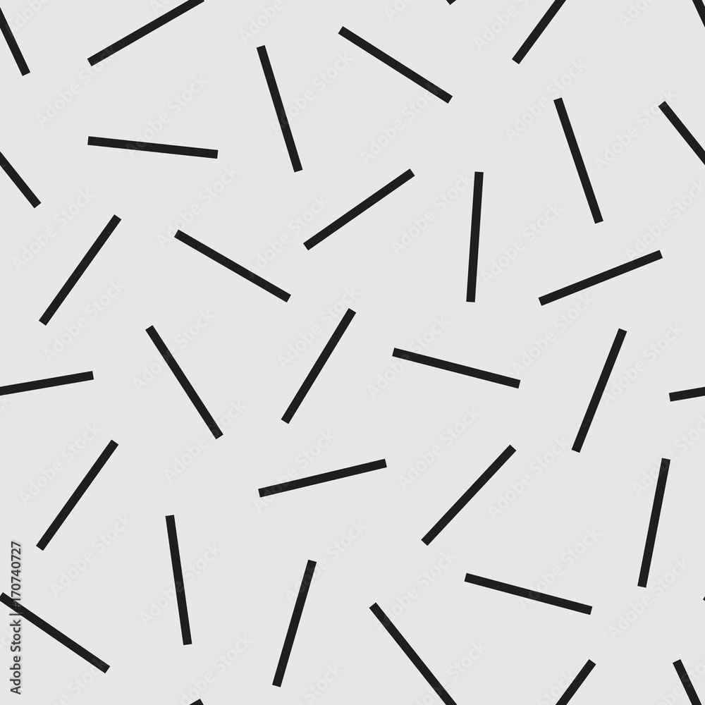 Memphis style random short lines vector seamless pattern. Repeated abstract background for print, textile, or web use. 80s, 90s concept. Memphis style random short lines vector seamless pattern. Repeated abstract background for print, textile, or web use. 80s, 90s concept.