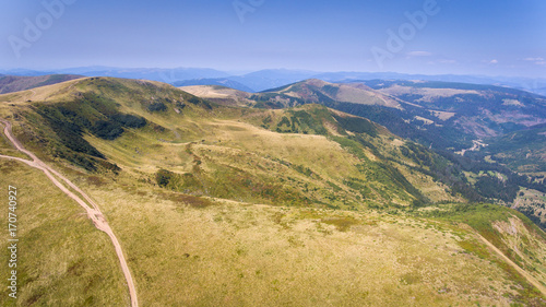 Ukraine Carpathians mountain. Aerial view