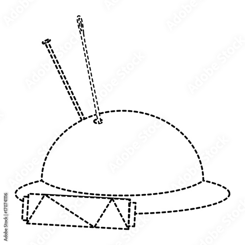 sewing thread tubes with pincushion vector illustration design