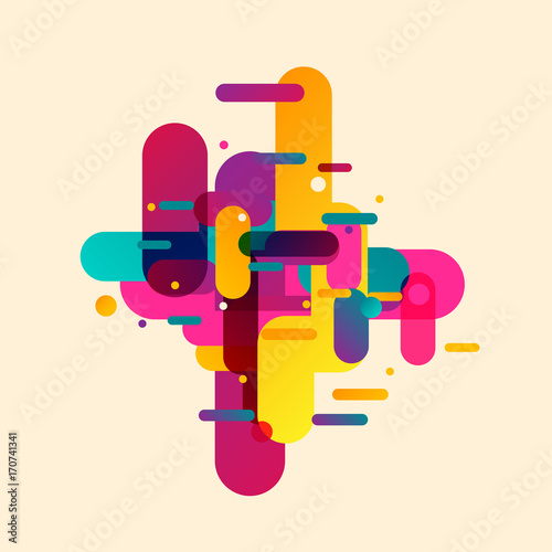 Modern abstract composition from rounded shapes. Vector design illustration