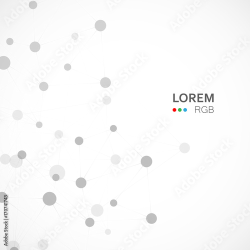 Abstract science background with connecting dots and lines