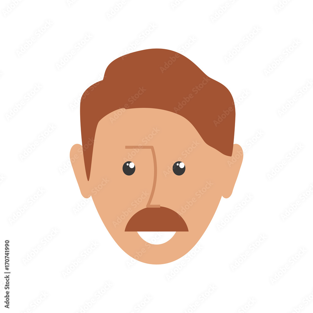 colorful  face man    over white background  vector illustration