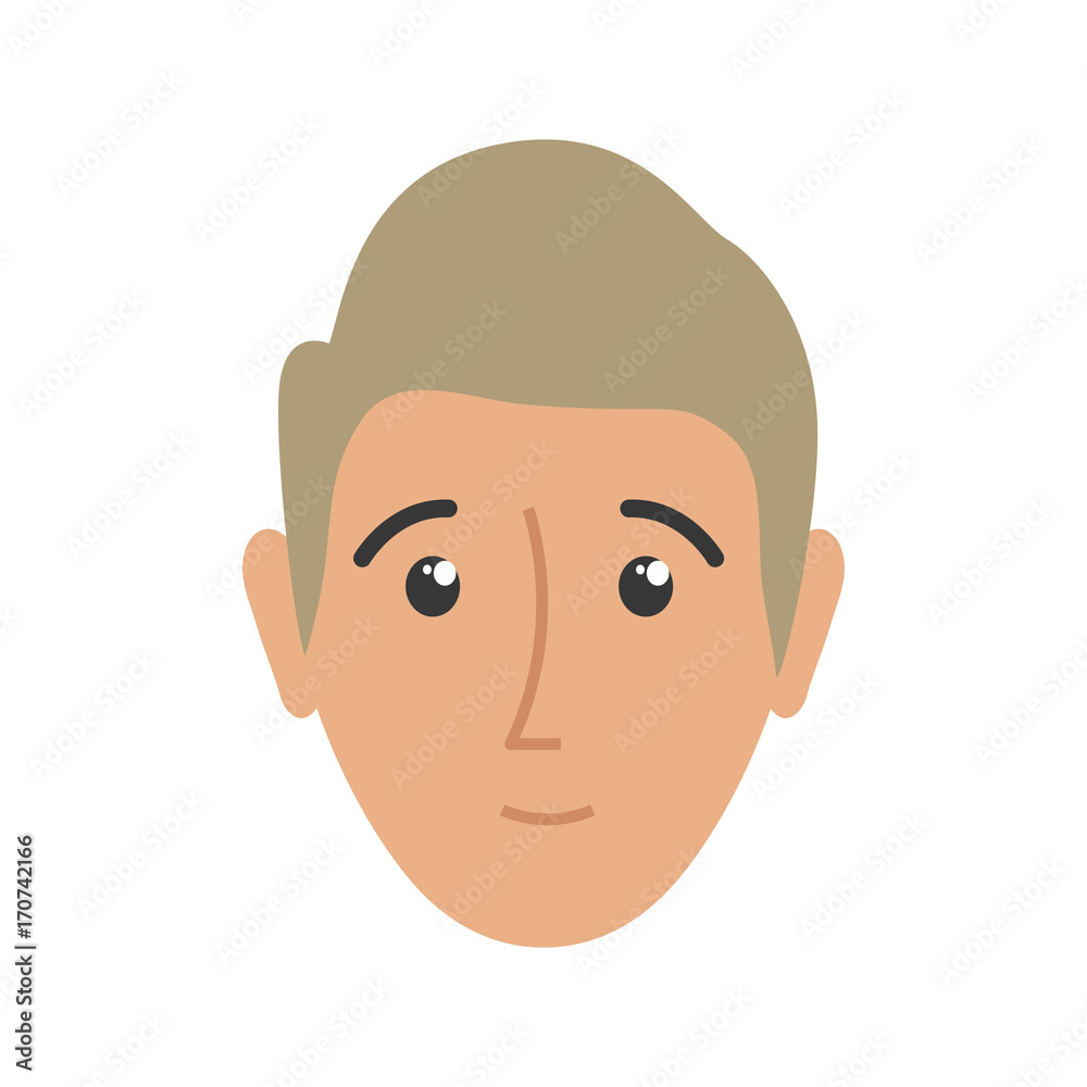 colorful  face man    over white background  vector illustration