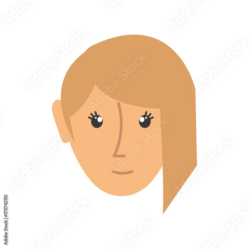 colorful face woman over white background vector illsutration