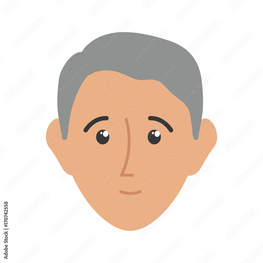 colorful face of old man over white background vector illustration colorful face of old man over white background vector illustration