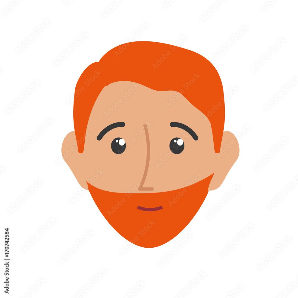 Fototapeta premium colorful face man over white background vector illustration