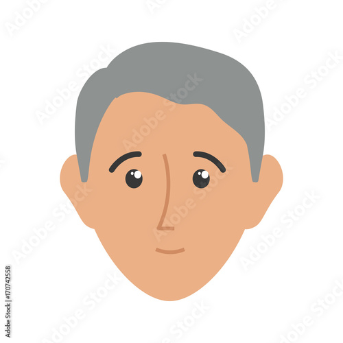 colorful face of old man over white background vector illustration