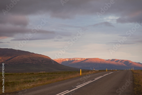 Icelandic scenery in skagafjordur, near the village hofsos, north of iceland