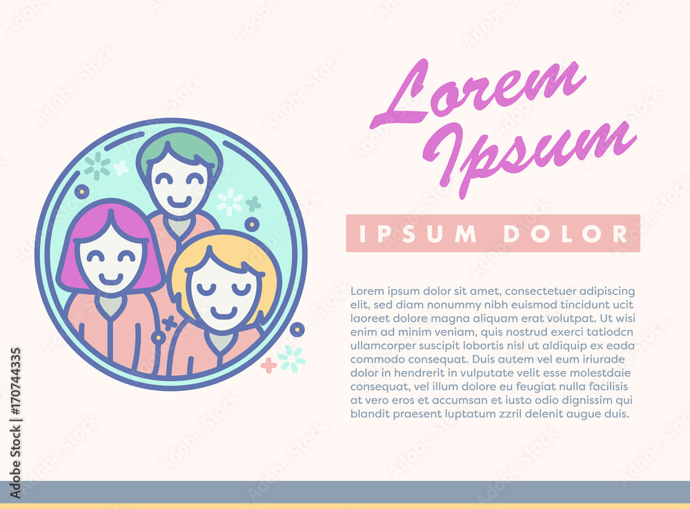 Vector image of card with text lorem ipsum