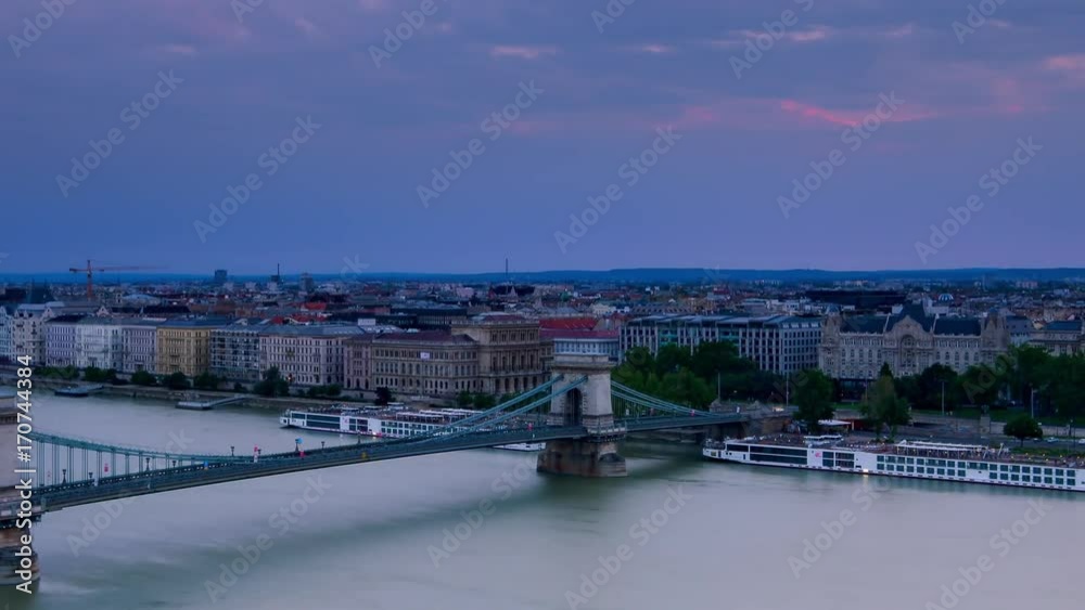 timelapse of budapest skyline from night to day zoom out timelapse of budapest skyline from night to day zoom out