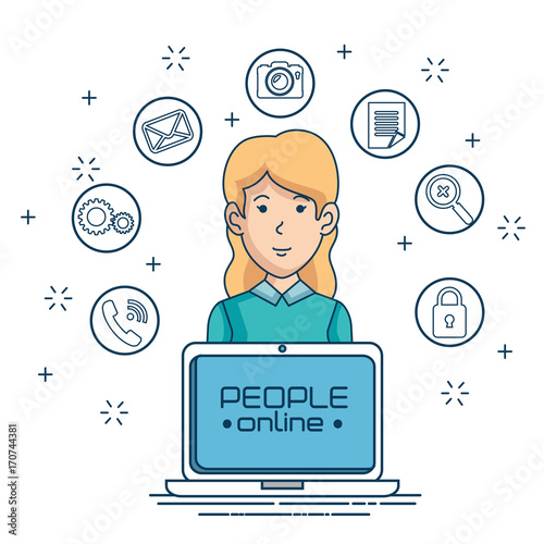 social network connecting people online  vector illustration graphic design