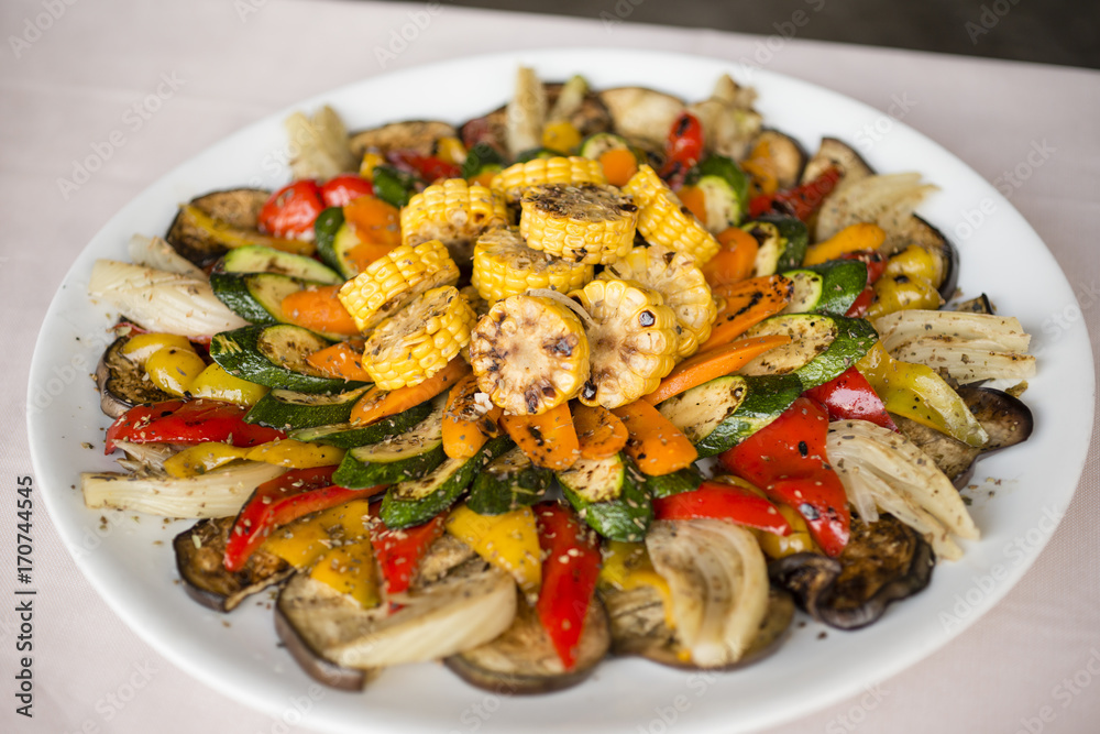 Dish of Italian grilled vegetables