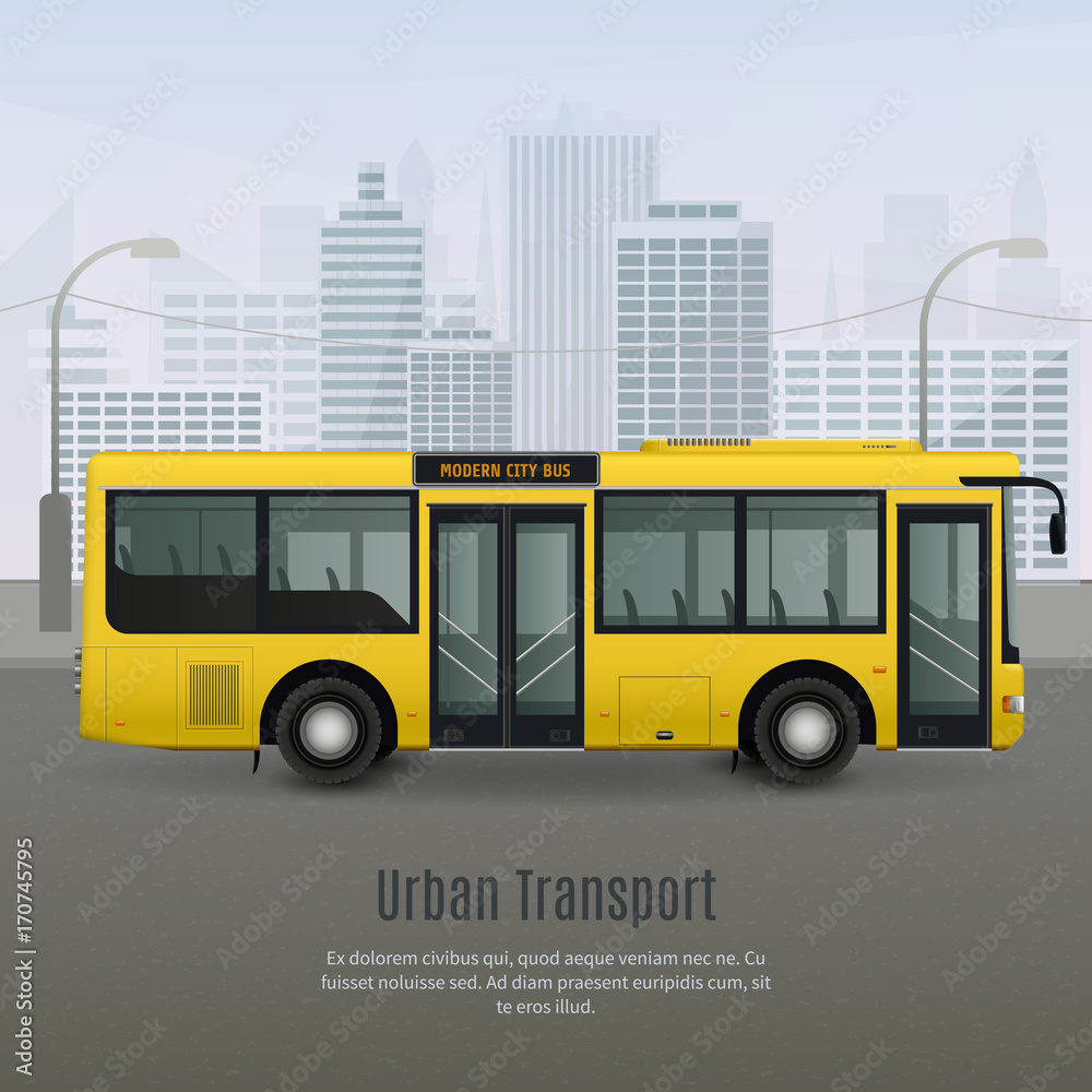 Realistic City Bus Illustration