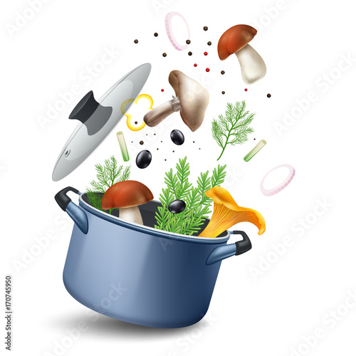 Mushroom Soup Pot Composition