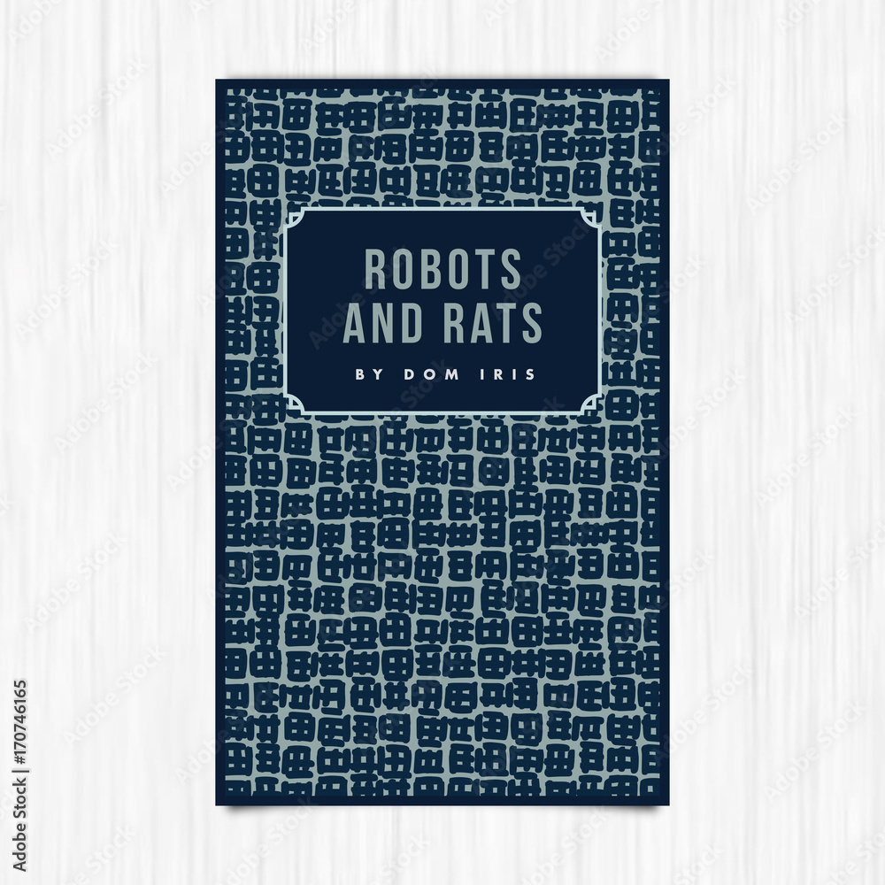 Vector of novel cover with robots and rats text / Vector of novel cover ...