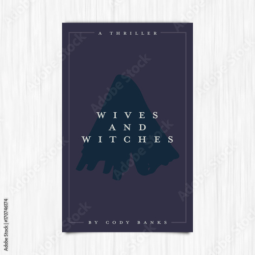 Vector of novel cover with wives and witches text / 
Vector of novel cover with wives and witches text against white background
