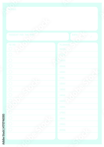 Daily planner template layout