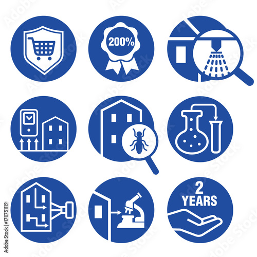 icons set for Inspecting residential properties