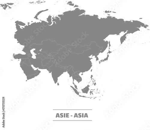 Vecteur modifiable carte continent Asie photo